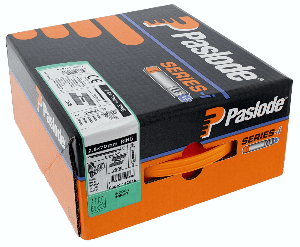 Streifennägel 34° Papiermagaziniert 2,8x75 mm, GalvPlus, gerillt, incl. Gas für Paslode