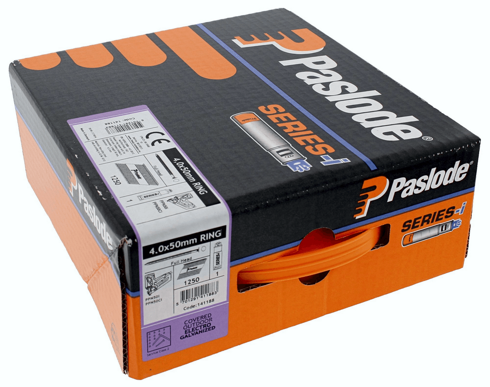 Ankernägel 34° Papiermagaziniert, 4,0 x 40 mm,  galv, 12 µm/gehärtet, gerillt, incl. Gas für Paslode