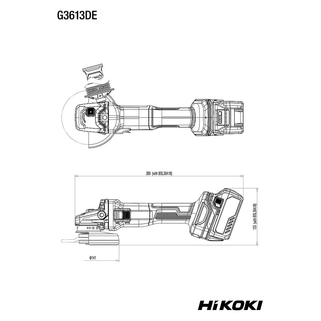 Hikoki Akku-Winkelschleifer G3613DEW2Z