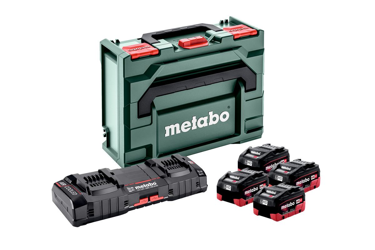 Metabo Basis-Set 4x LiHD 5.5Ah ASC 145 DUO + metaBOX 145