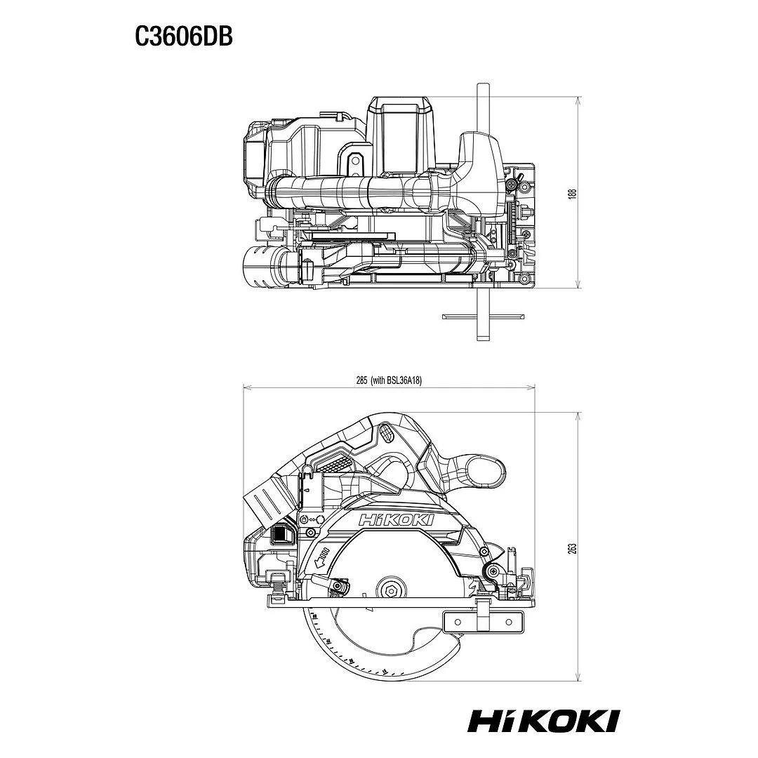 Hikoki Akku-Handkreissäge C3606DBW2Z