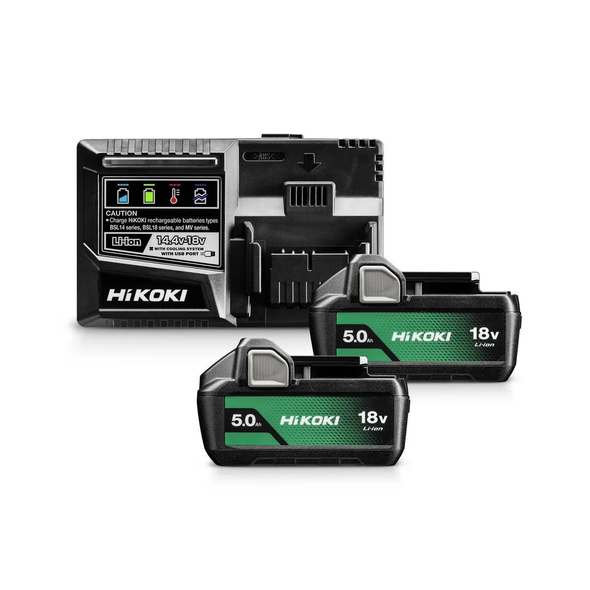 HIKOKI Akku-Powerpack 2x BSL1850MA Akkus und 1x UC18YSL3 Ladestation