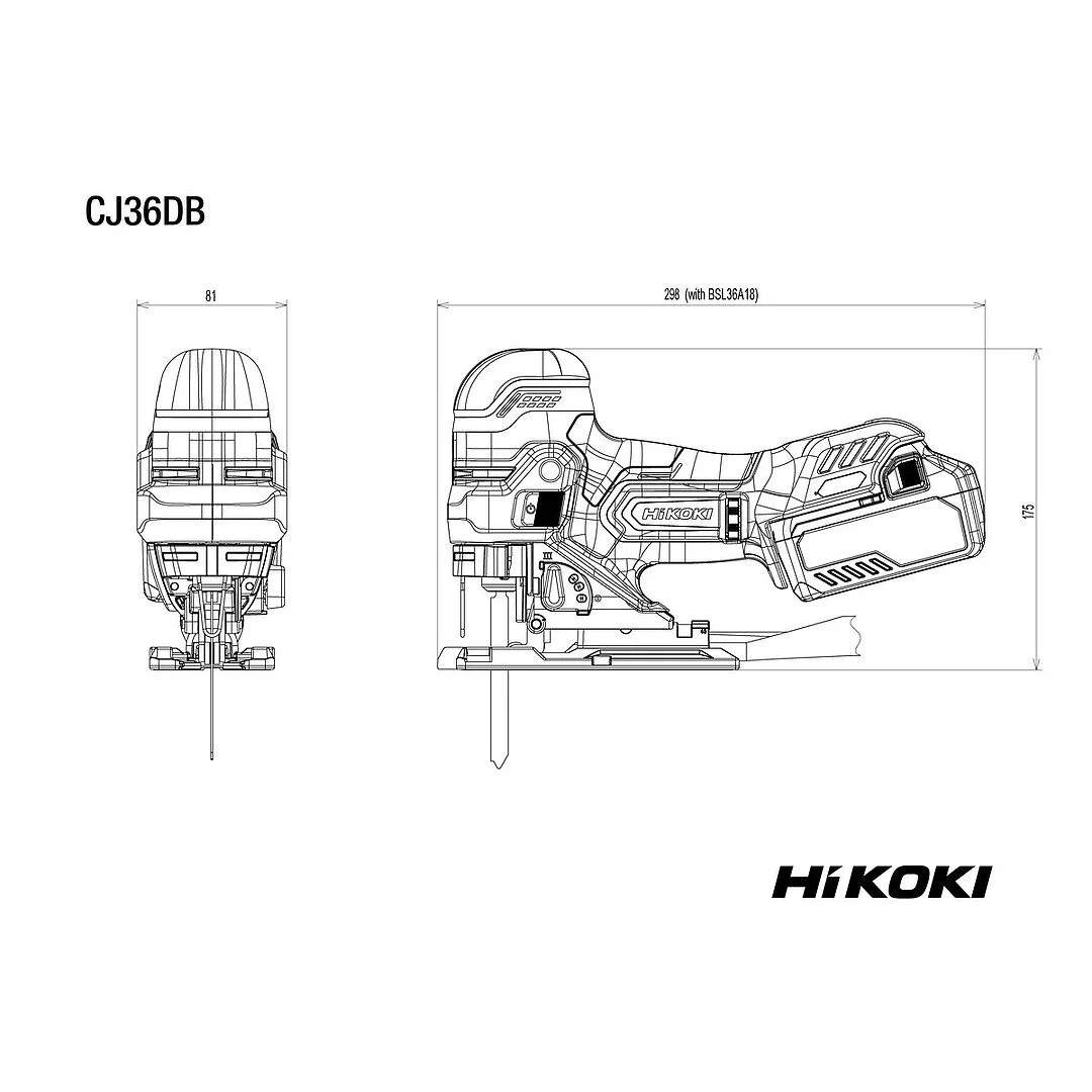 Hikoki Akku-Stichsäge CJ36DBW2Z