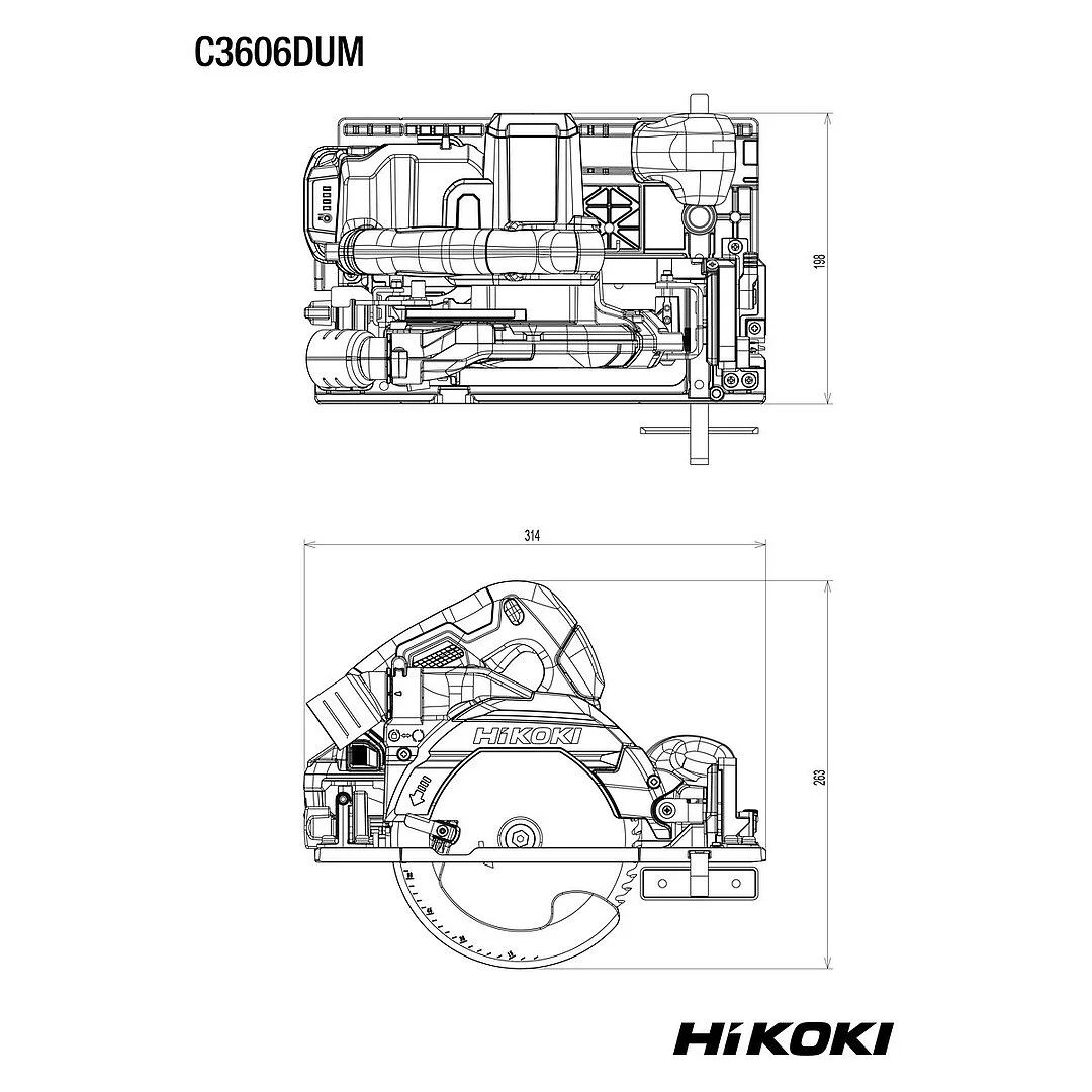 Hikoki Akku-Handkreissäge C3606DUMW2Z